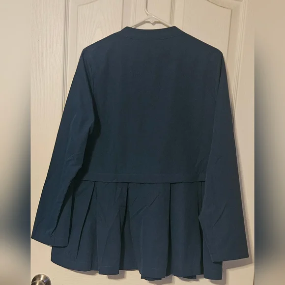 SHEIN Mulvari Pleated Hem Solid Coat Without Belt Size Medium - Picture 5 of 5